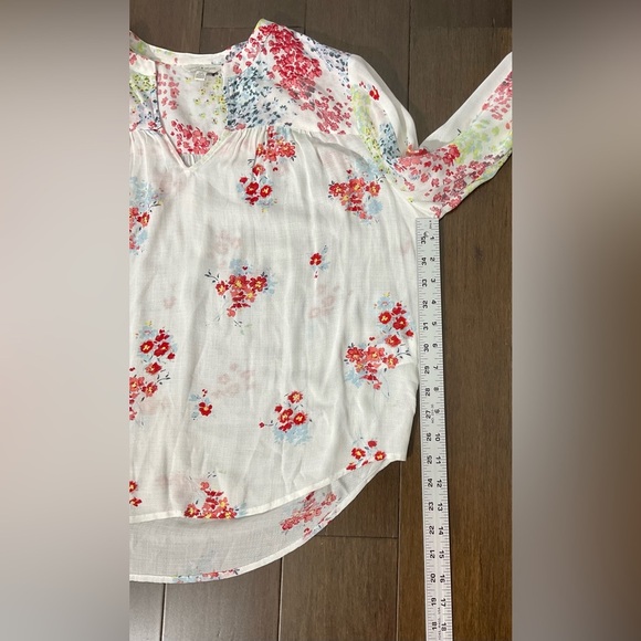 Lucky Brand White Notched Collar Relaxed Blouse - Picture 7 of 7